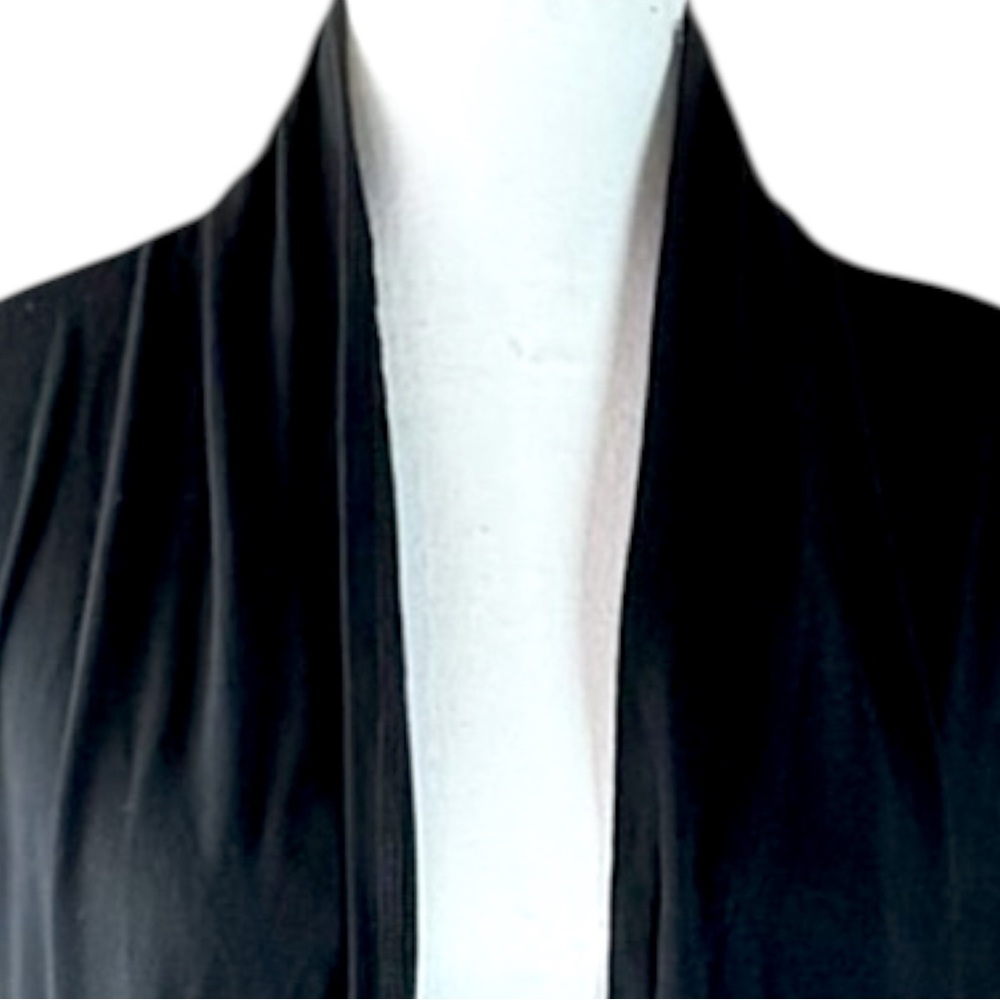 Premise Studio Open Front‎ Cardigan Drape Lightweight Short Sleeve Black Sz L
